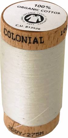 Colonial 100% Organic Cotton Thread, 300m Spool